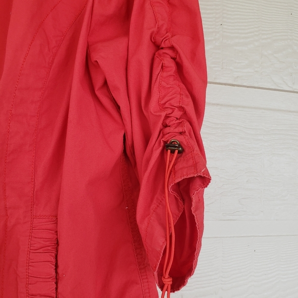 Oleg Cassini Sport Jacket Cropped Blazer PXL RED CINCHED LONG SLEEVES HEM - Picture 3 of 6